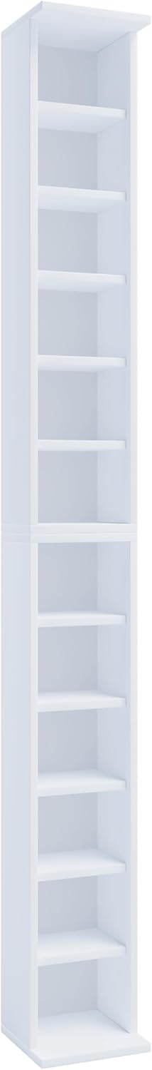 VCM Holz CD DVD Stand Aufbewahrung Standregal Bücherregal Deko Regal Bigol Weiss, Weiss