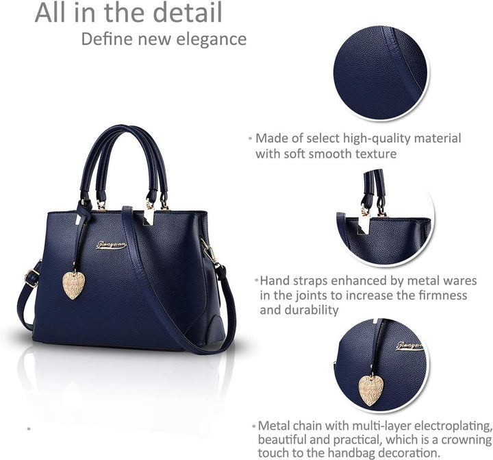 NICOLE & DORIS Handtaschen für Damen Elegant Henkeltaschen PU Leder Schultertasche wasserdichte Umhä