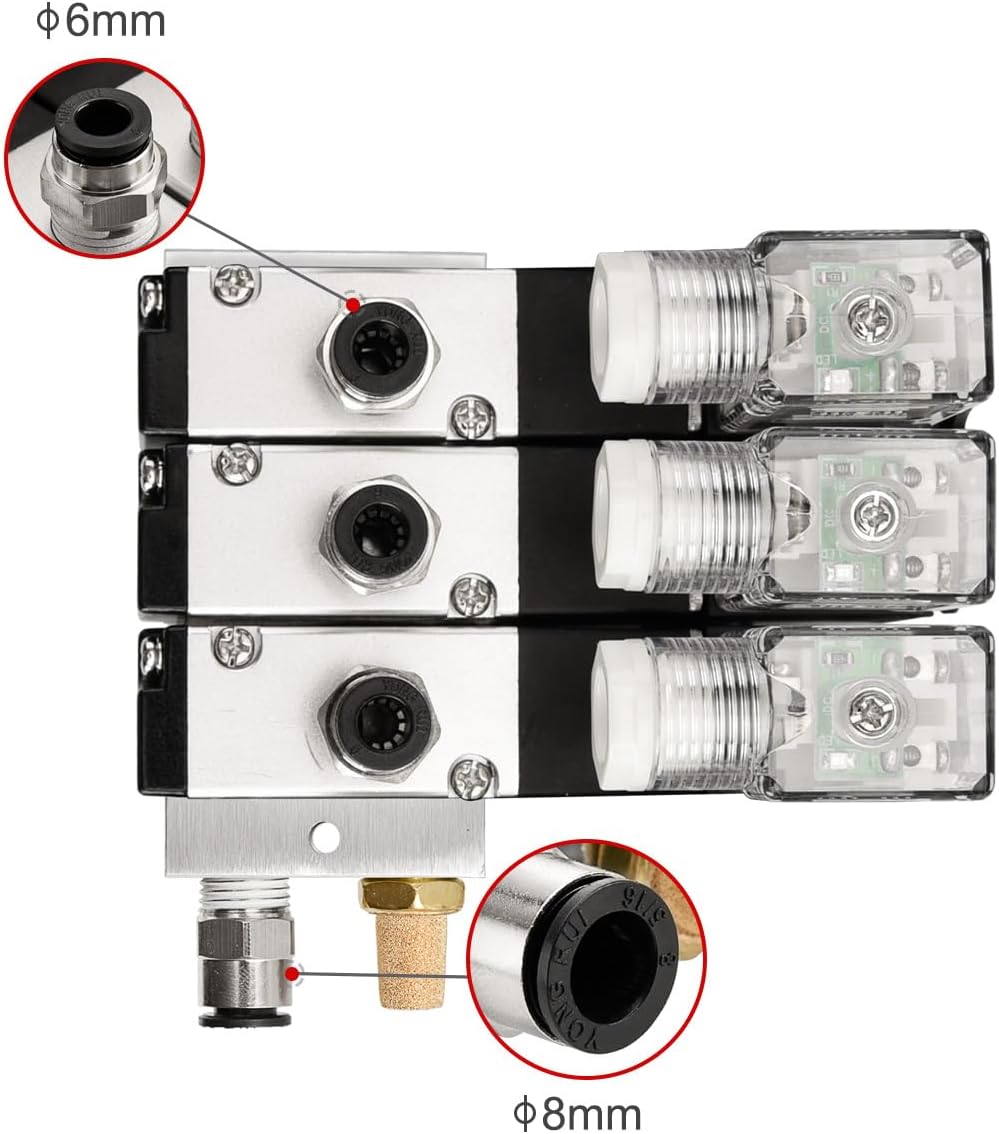 Heschen Elektrisches pneumatisches Dreifach-Magnetventil, 3V210-08, DC24V, PT1/4, 3/2-Wege, Krümmers