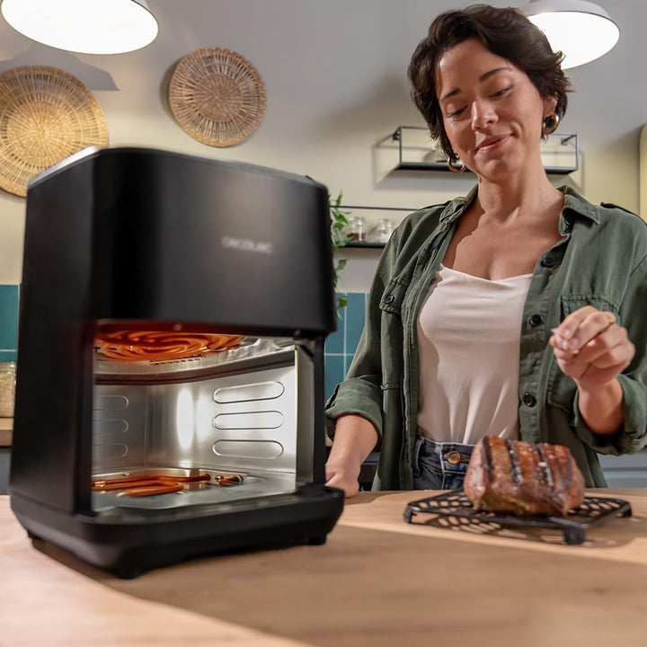Cecotec Heissluftfritteuse ohne Öl - 4L - Grillplatte - Grill - Doppelte Heizelemente - Air Fryer Ce