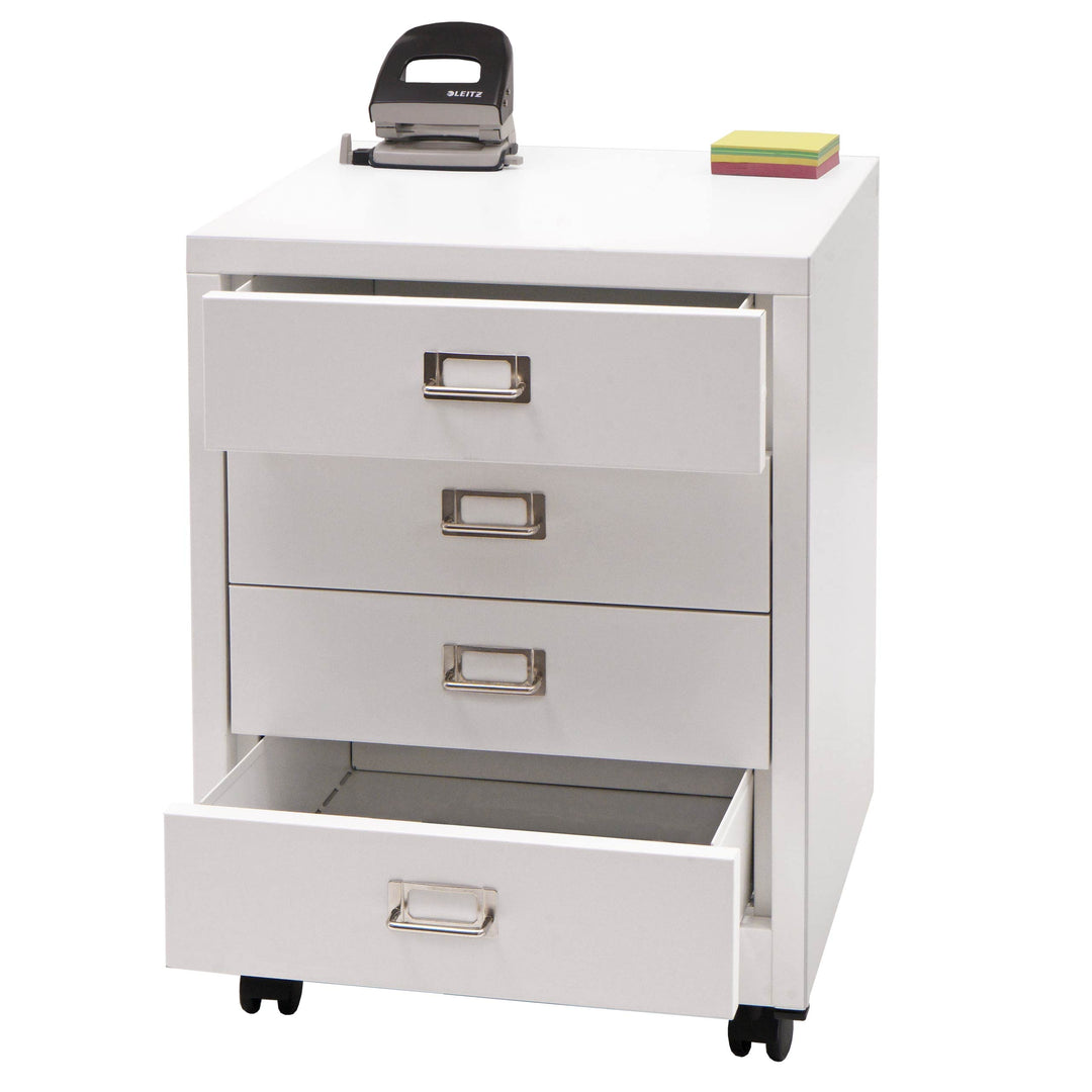 Mendler Rollcontainer HWC-L49, Schubladenschrank Stahlschrank Aktenschrank, Metall 55x40x41cm 4 Schu