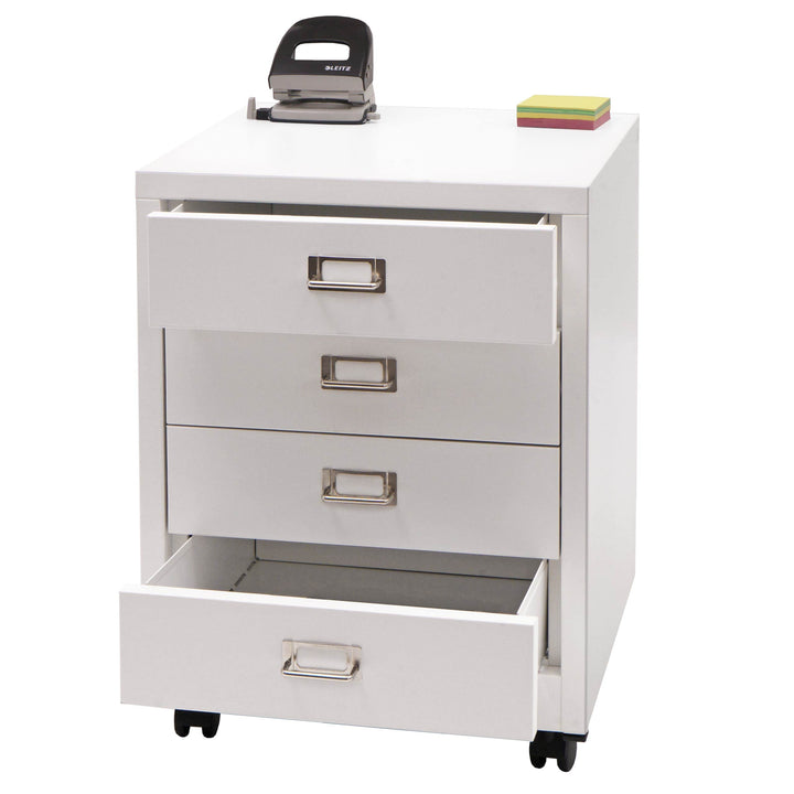 Mendler Rollcontainer HWC-L49, Schubladenschrank Stahlschrank Aktenschrank, Metall 55x40x41cm 4 Schu