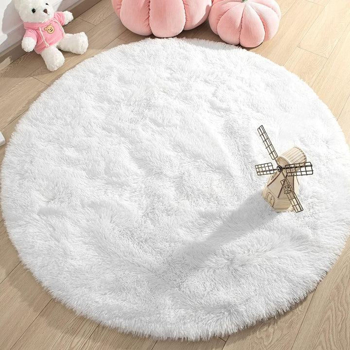 Rund Teppiche Hochflor Rund Teppich Wohnzimmer Langflor Teppiche für Wohnzimmer flauschig Shaggy Sch