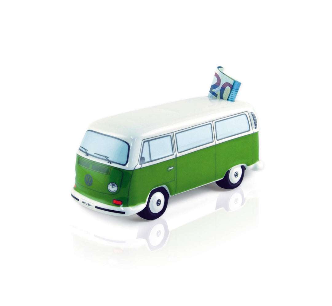 BRISA VW Collection - Volkswagen Spar-Büchse-Schwein-Dose im T2 Bulli Bus Design (Classic Bus/Grün)