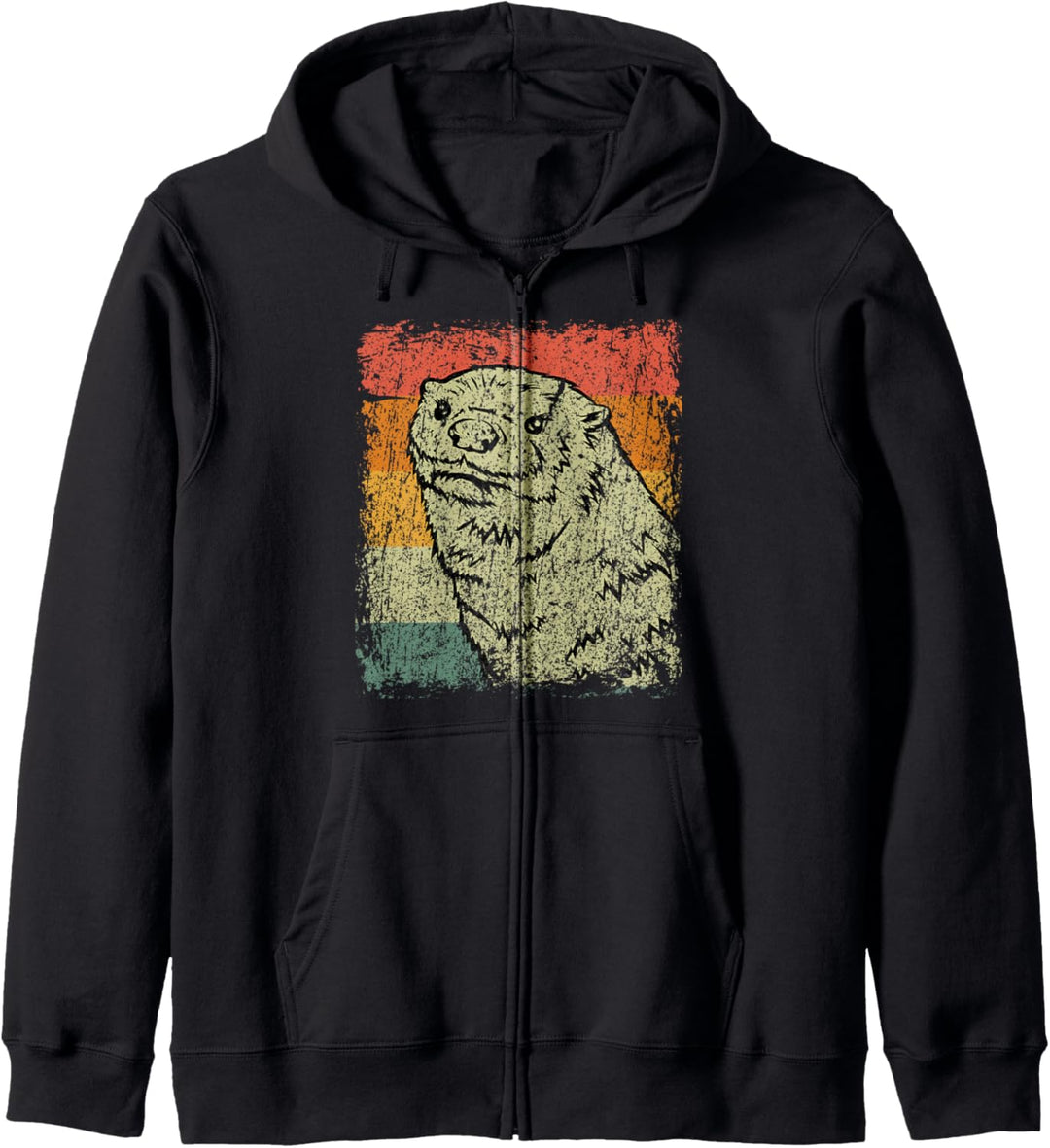 Retro Seeotter Geschenk Vintage Otter Kapuzenjacke