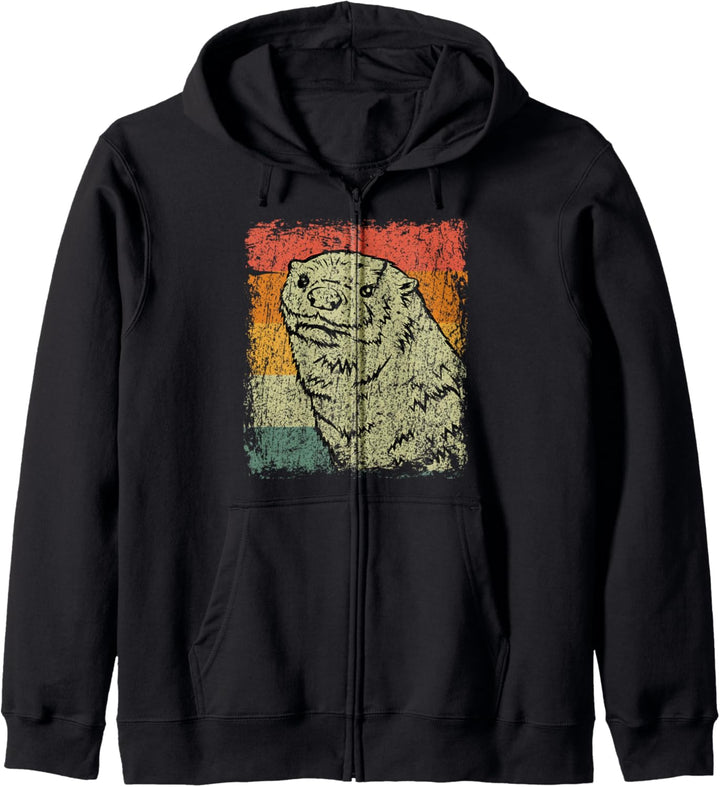 Retro Seeotter Geschenk Vintage Otter Kapuzenjacke