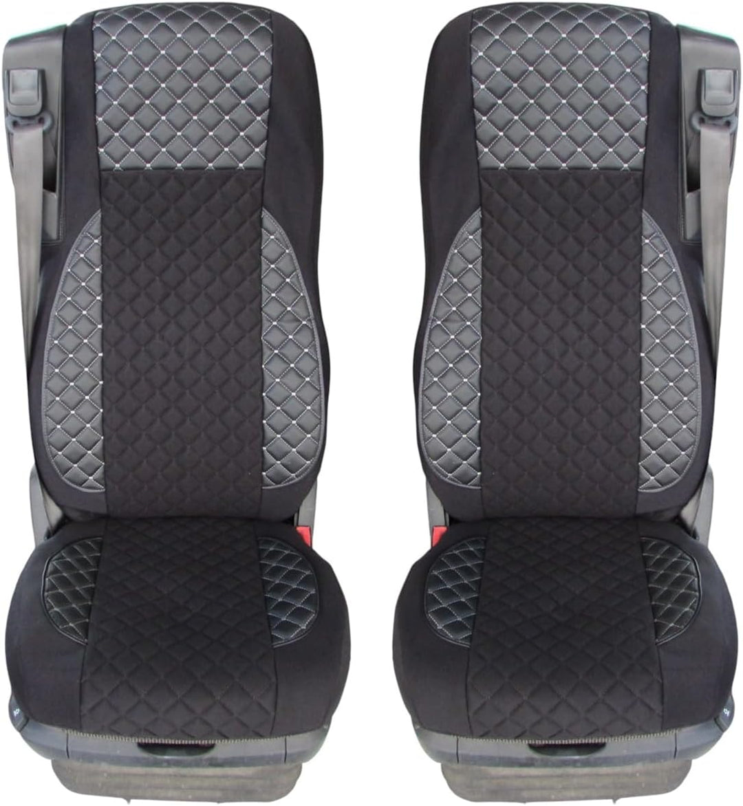 LKW-Sitzbezüge passend für DAF XG XF CF 106 Euro 6 mit 1 pneumatischem Sitz, Velours-Öko-Leder mit g