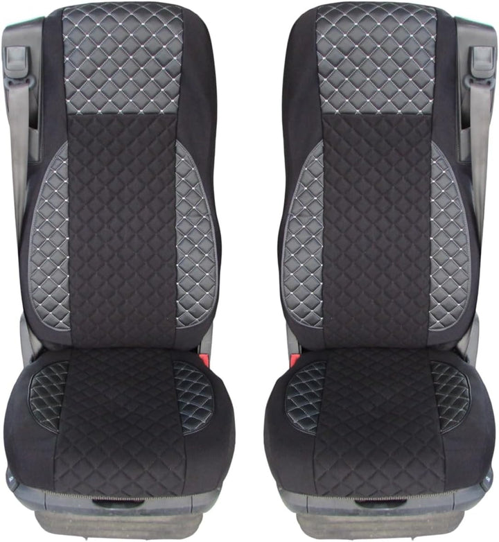 LKW-Sitzbezüge passend für DAF XG XF CF 106 Euro 6 mit 1 pneumatischem Sitz, Velours-Öko-Leder mit g