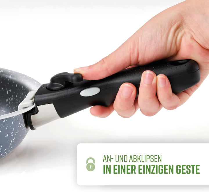 Qulinart by Brandt – Kochgeschirr aus gepresstem Aluminium – 3 Bratpfannen 20, 24 und 28 cm + 3 Töpf
