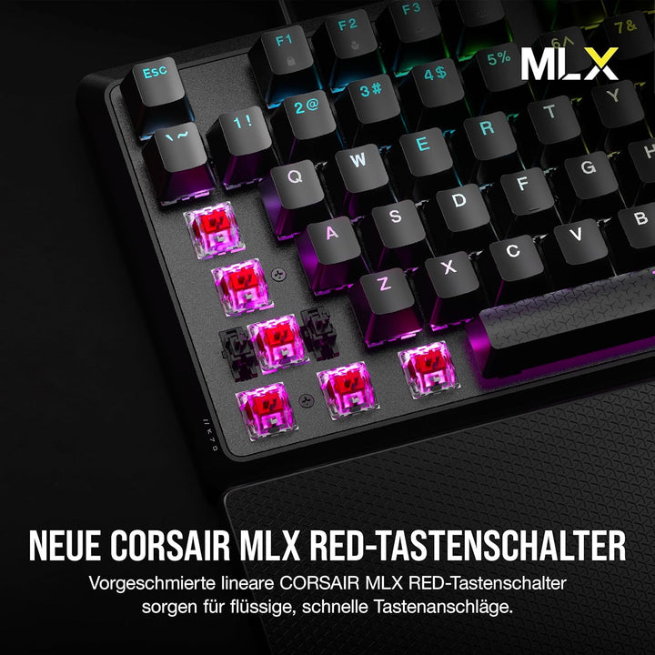 Corsair K70 CORE RGB Mechanische Gaming-Tastatur Mit Handballenauflage - Vorgeschmierte MLX Red Line