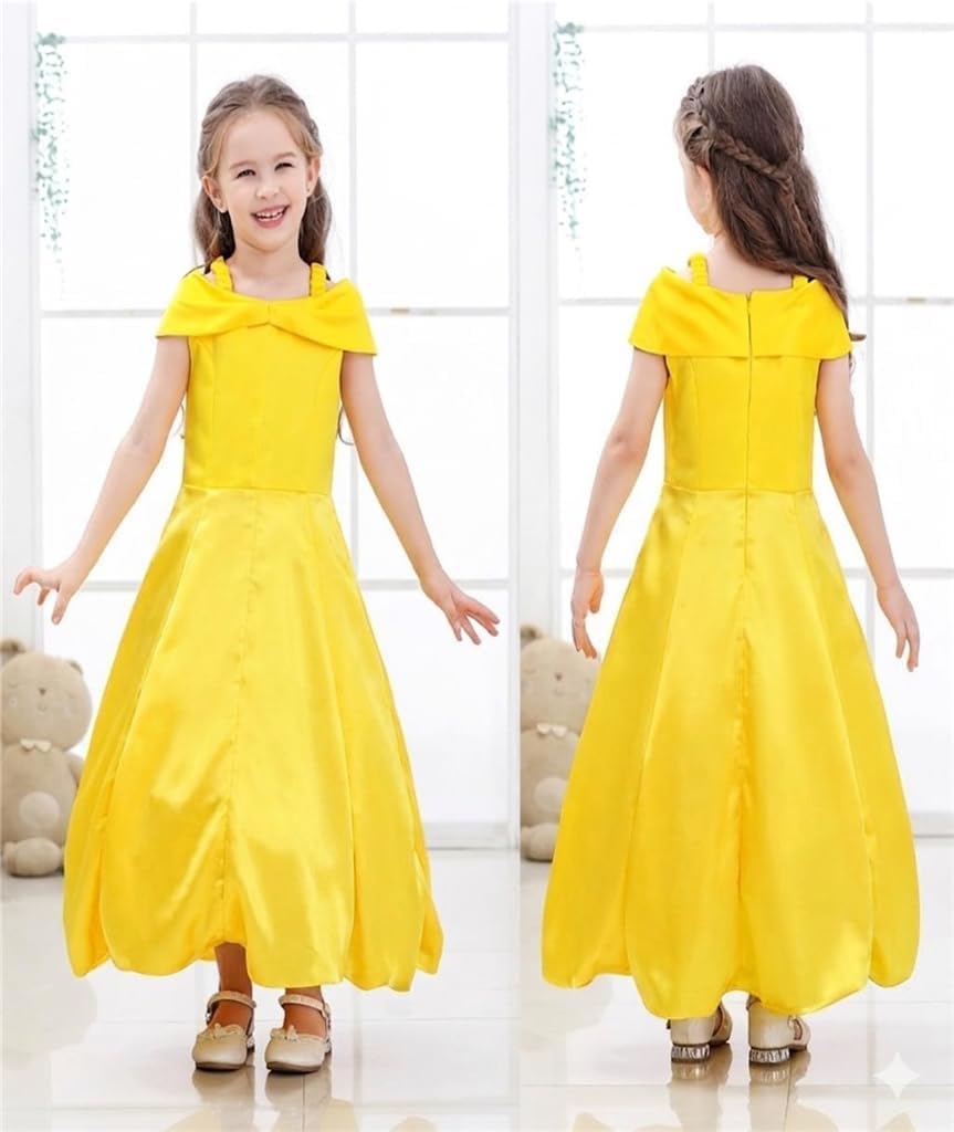 Lito Angels Märchen Schönheit Prinzessin Kostüm Kleid für Kleinkind Mädchen, gelbes Verkleidung Grös