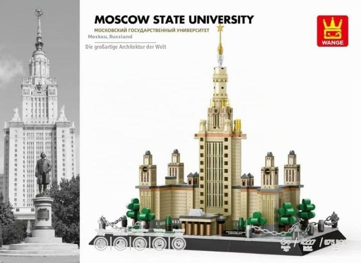WANGE Architekturmodell zum Zusammenbauen mit Bausteinen. Staatliche Universität Moskau Lomonossow M