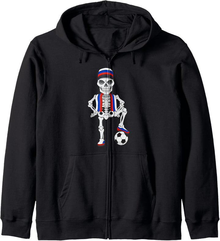 Russland Fussball Skelett Fan Mannschaft Kapuzenjacke