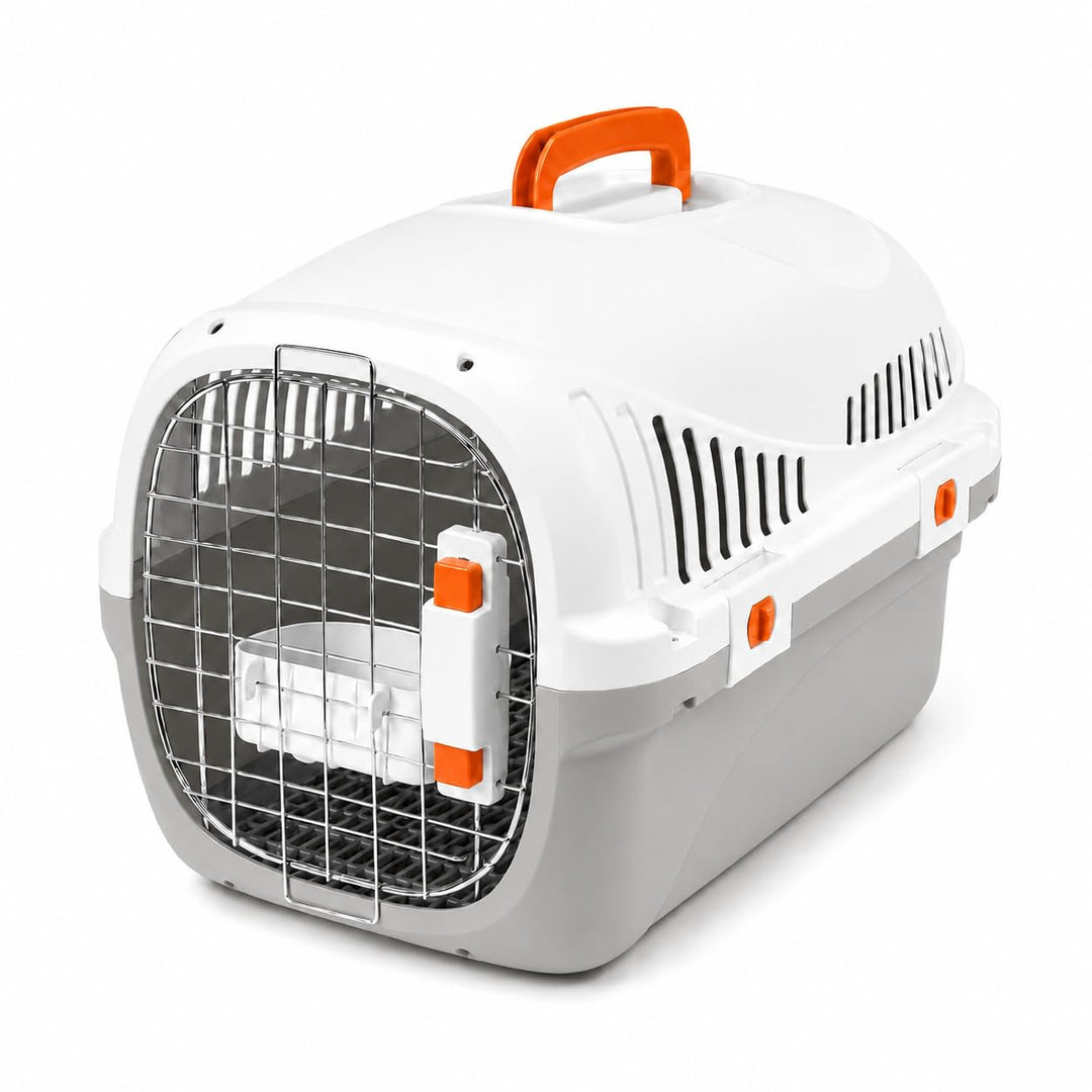 SNOEKIE Katzen Transportbox mit 2 Öffnungen, 49,5 x 32 x 32,6 cm, Haustierbox für Katzen &amp; kleine Hu