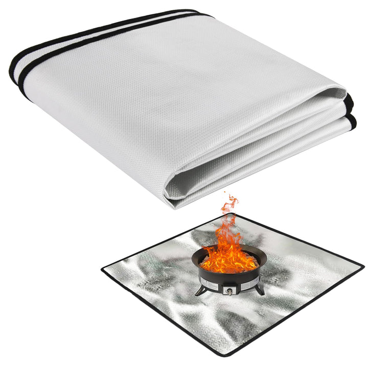 flintronic Feuerschalenmatte, 100 * 100cm Feuerfeste Unterlage Quadrat, Wasserdicht Faltbare Feuerfe