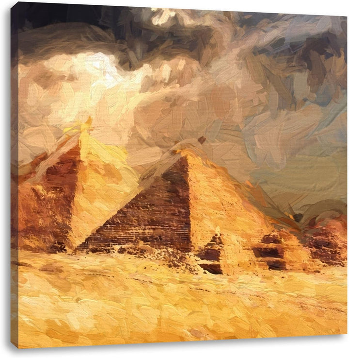 atemberaubende Pyramiden, Format: 70x70 auf Leinwand, XXL riesige Bilder fertig gerahmt mit Keilrahm