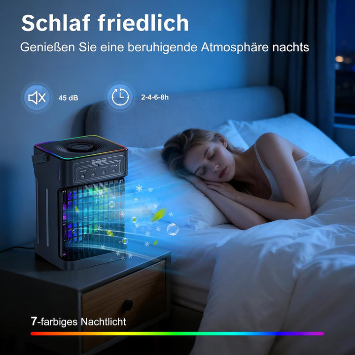 Klimaanlage Mobil, 4-in-1 Mobile Klimaanlage, Ventilator mit Wasserkühlung 1100ml Wassertank, Air Co