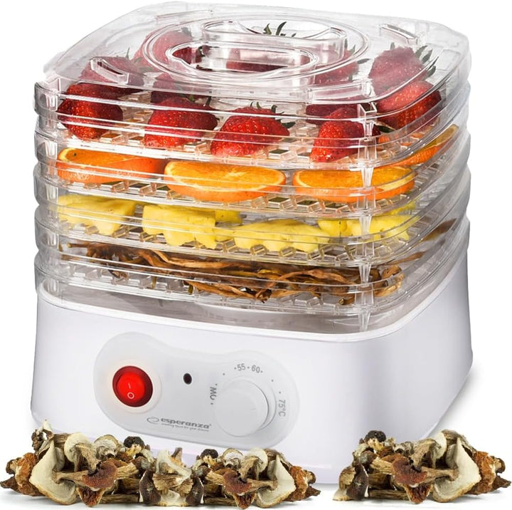 Esperanza EKD004 Food Dehydrator Transparent White 250 W, Weiss