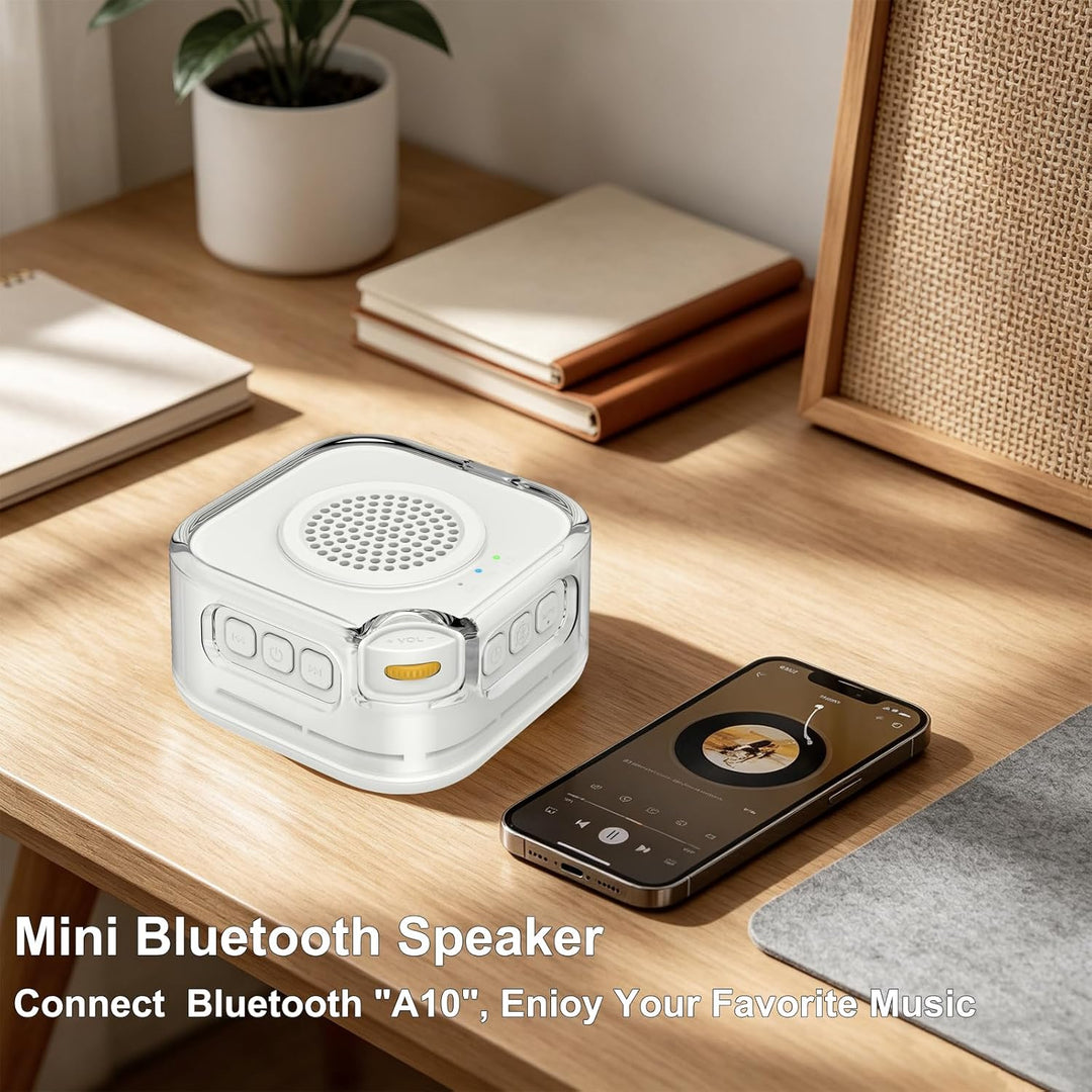 White Noise Machine Baby, ORIA Weisses Rauschen Soundmaschine mit Nachtlicht, Mini Bluetooth Lautspr