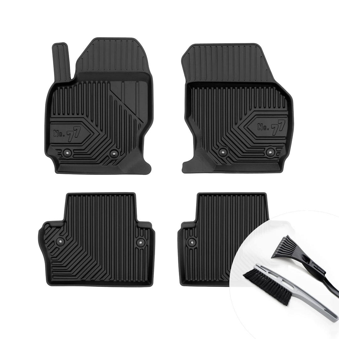 Gummimatten Auto Fussmatten mit Rand Gummi Automatten 4-teilig Set - passend für Volvo V70 III XC70