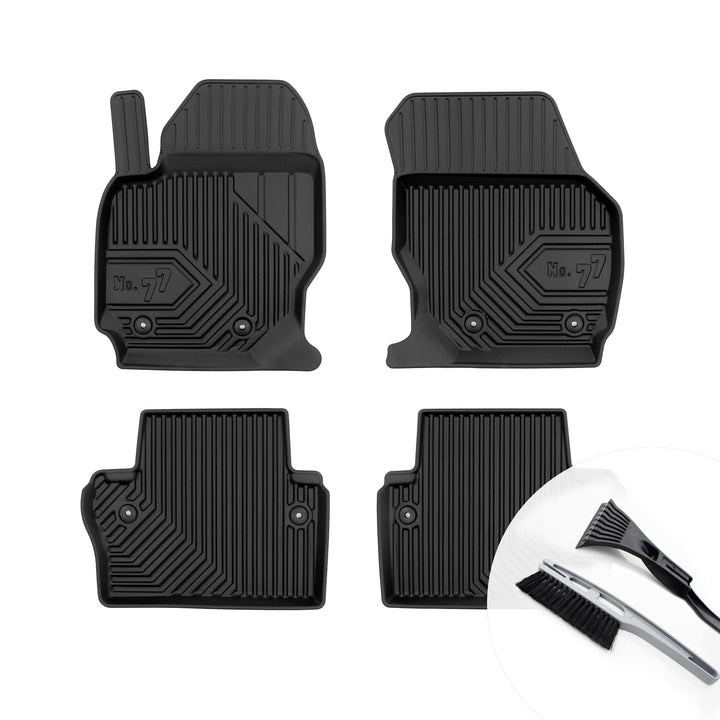 Gummimatten Auto Fussmatten mit Rand Gummi Automatten 4-teilig Set - passend für Volvo V70 III XC70