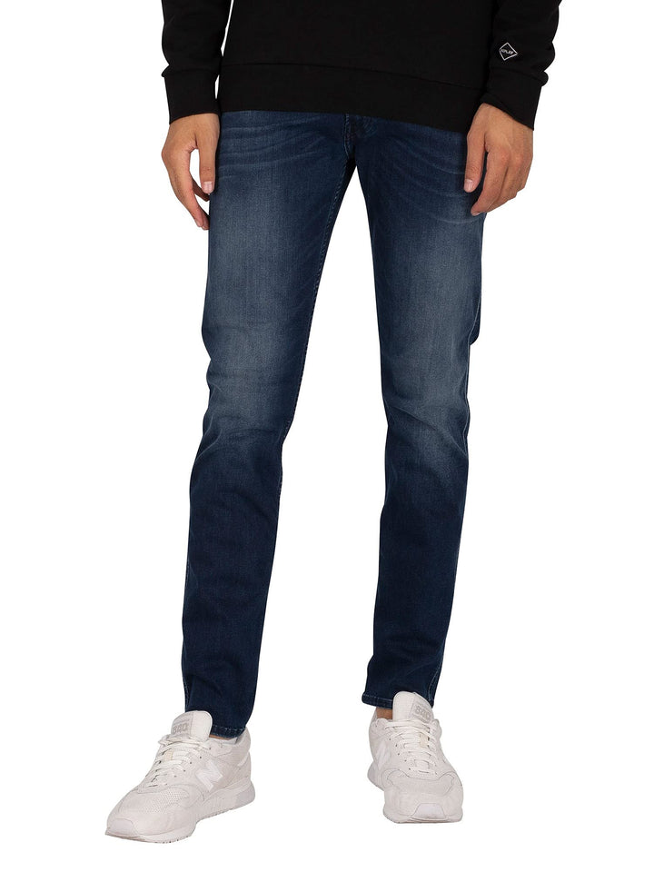 Replay Herren Jeans Anbass Slim-Fit mit Power Stretch 32W / 36L Blu (Blue 007), 32W / 36L Blu (Blue