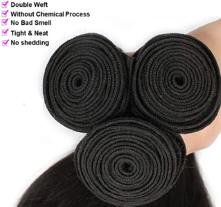 Brazilian Straight Hair Human Hair 3 Bundles（8" 8" 8"，210g) Bresiliennes brasilianisches glattes Haa