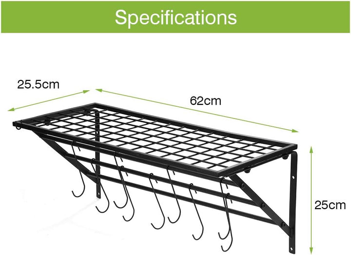 Ejoyous Küchenregal Hängend Küchenablage Pfannenhalter Wand Organizer von Kochutensilien Gewürzregal