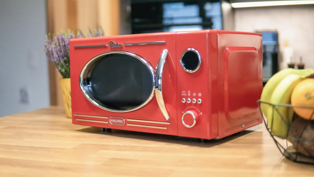 Kalorik Retro Mikrowelle, Rot, Vintage-Design, mit Grillfunktion, Digitale Steuerung, MW 2600 DGR 11