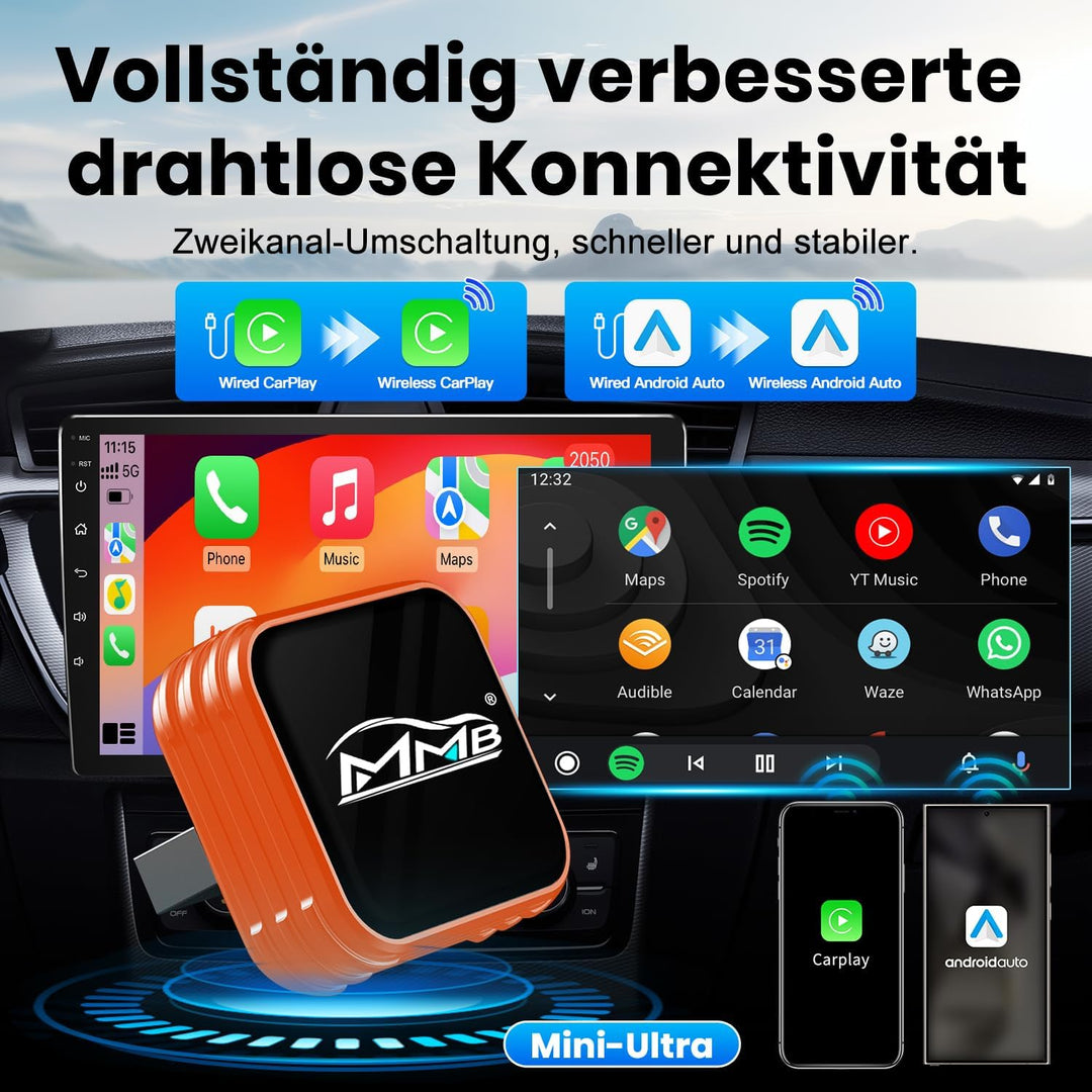MMB Wireless CarPlay Adapter, kabelgebundenes Mühelos In kabelloses CarPlay um,Geeignet Für Fahrzeug