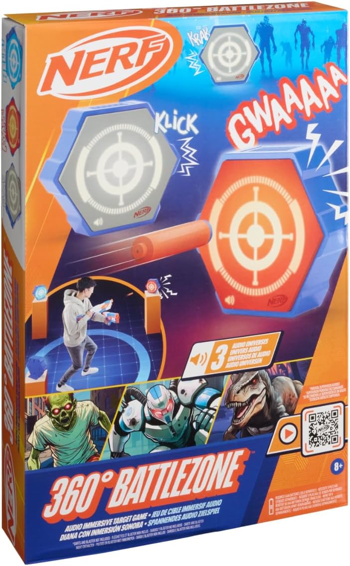 NERF Battlezone 360-Grad-Zielscheibe, multidirektionales Training für Blasters Nerf – Ziel- und Acti