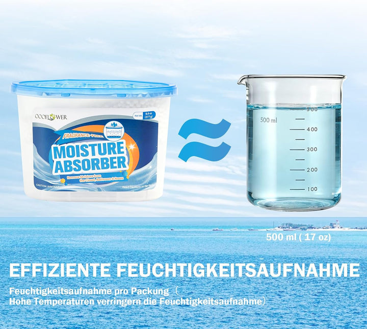 Feuchtigkeitsabsorber 6er-Pack, Schnell wirkender Luftentfeuchter mit auslaufsicherem Design, Langan