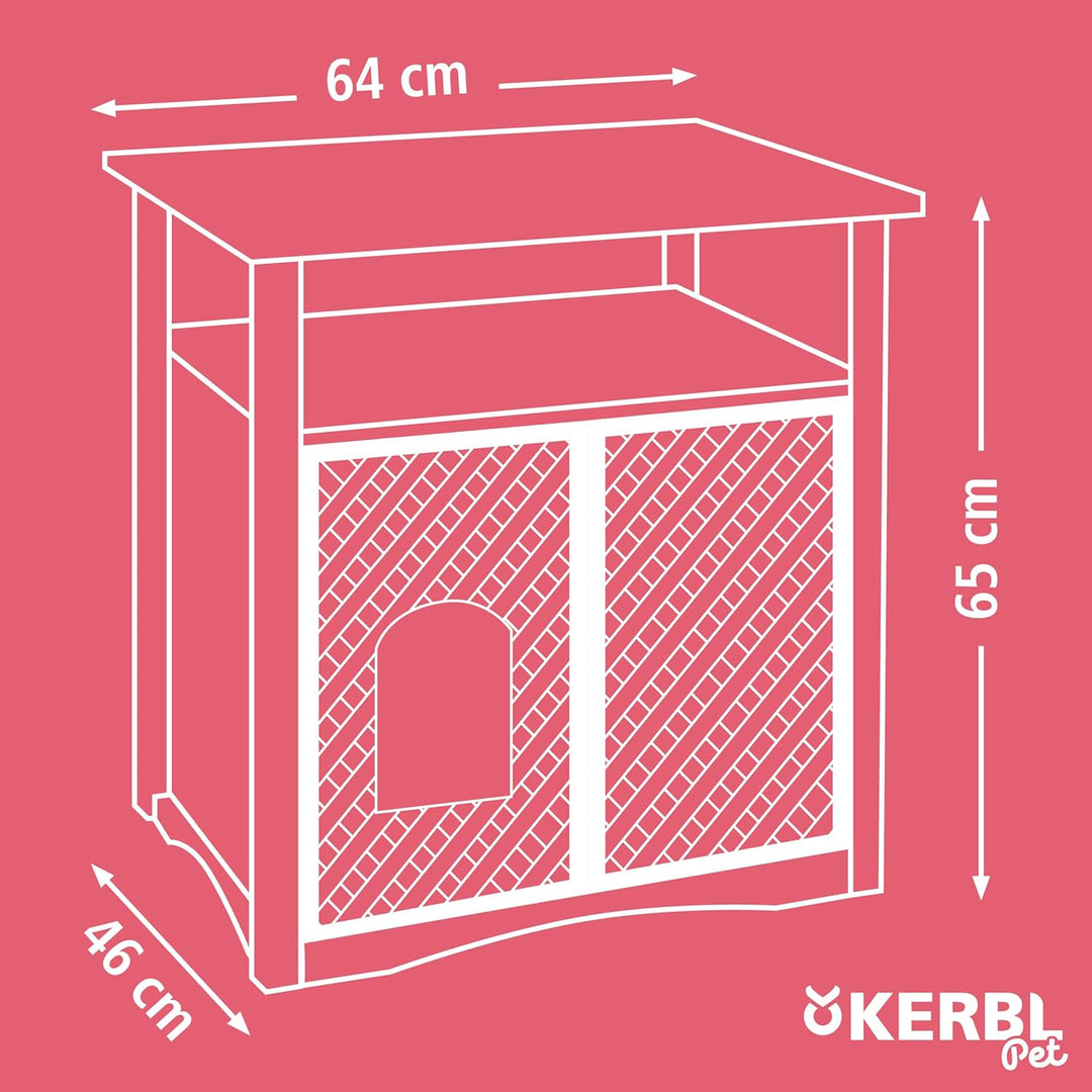 Kerbl 82662 Katzenschrank Helena, 64 x 46 x 65 cm, weiss, 1 Stück (1er Pack)