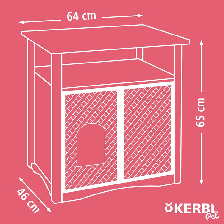 Kerbl 82662 Katzenschrank Helena, 64 x 46 x 65 cm, weiss, 1 Stück (1er Pack)