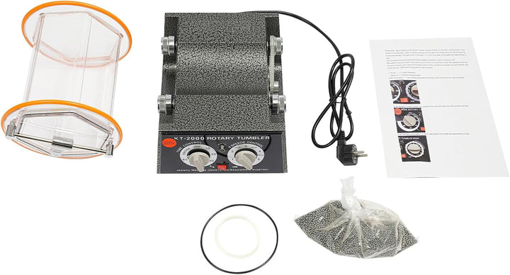60W/150W Poliermaschine Set Poliertrommel mit Timer & Polierperlen, 220V 5 Gear, für Schmuck, Münzen