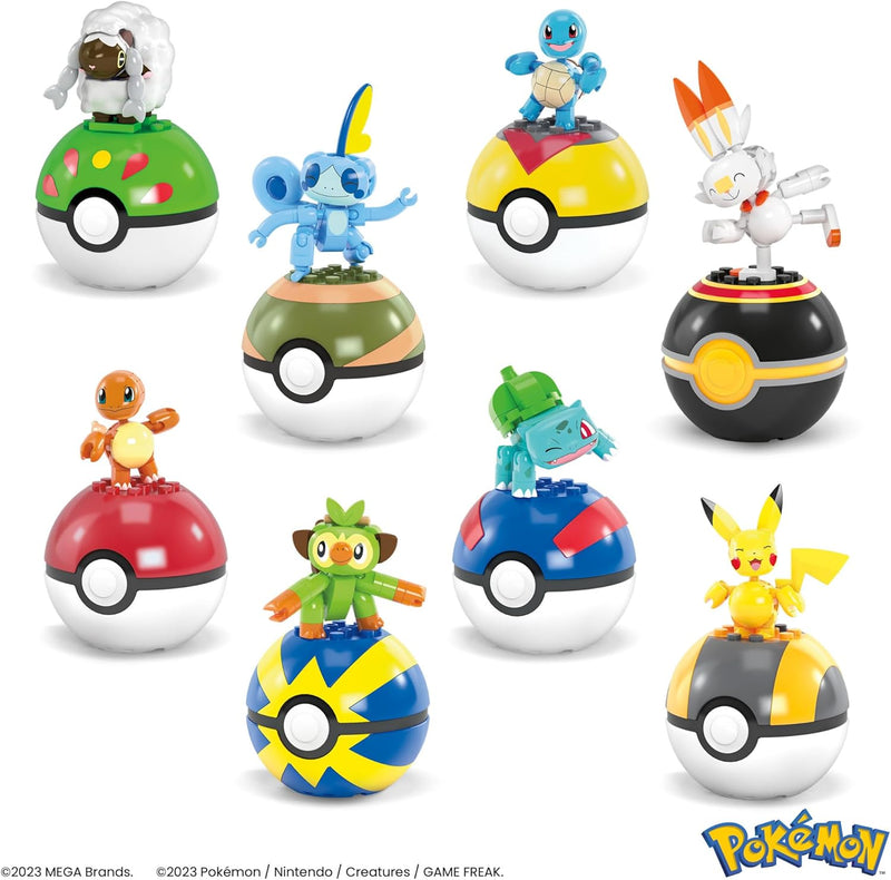 MEGA Pokémon Trainerteam - Pikachu, Bisasam, Glumanda, Schiggy, Hopplo, Chimpep, Memmeon und Wolly u