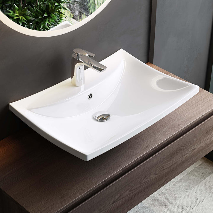 Mai &amp; Mai Aufsatzwaschbecken Brüssel709 mit Nano-Beschichtung Lotus-Effekt in weiss aus Keramik 1 Ar