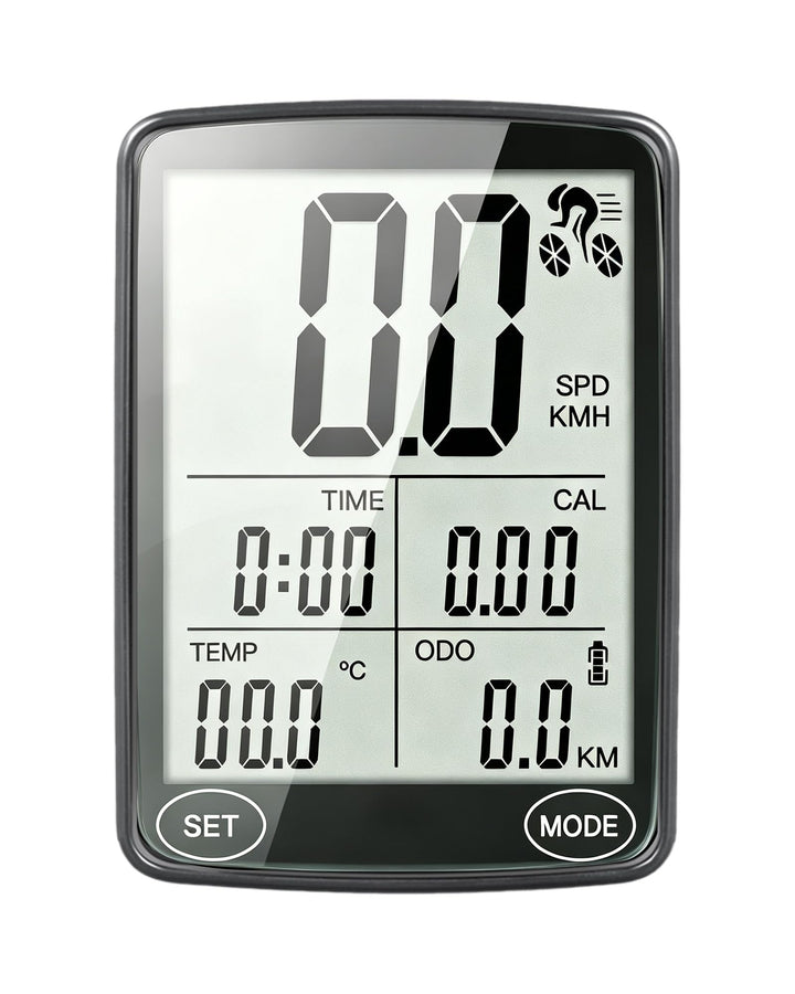 Flechazo Fahrradcomputer Kabellos, 2,8" LCD-Display, 19 Funktionen, Schwarz