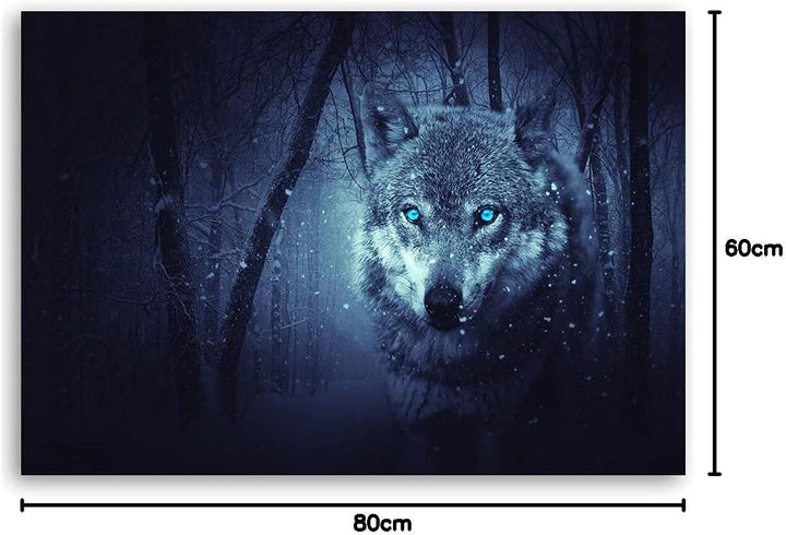 Feeby Vlies Leinwandbild Wald Im Winter 80x60 cm Wand Bild Kunstdruck Deko Wohnzimmer Wohnungs Deko