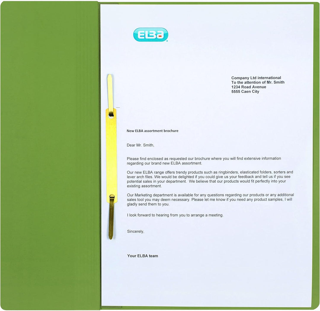 Elba Ösenhefter A4, 1/2 Vorderdeckel, Karton, kfm. Heftung, grün, 50 Stück grün halber Vordeckel / k