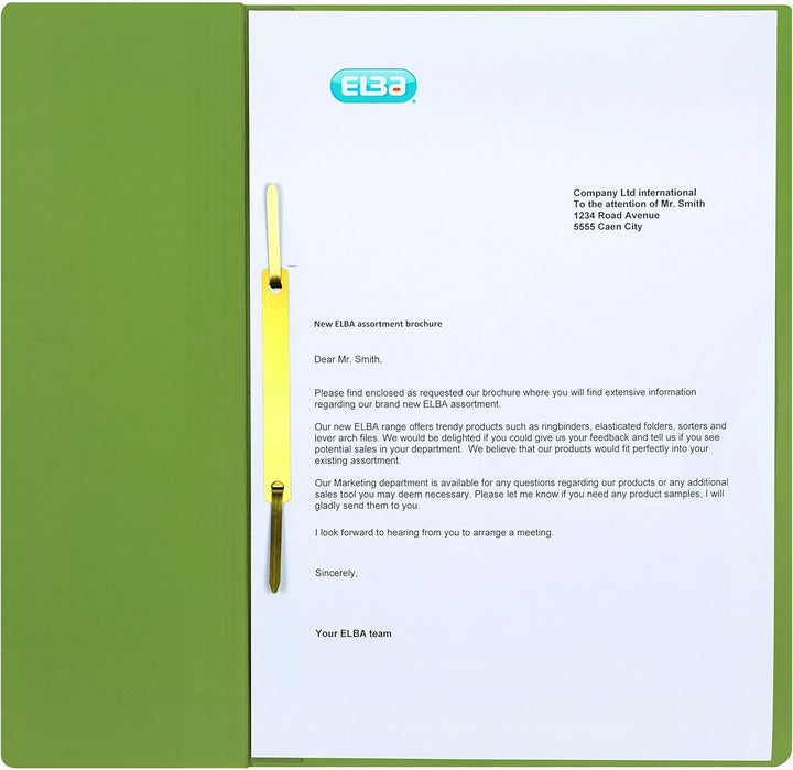 Elba Ösenhefter A4, 1/2 Vorderdeckel, Karton, kfm. Heftung, grün, 50 Stück grün halber Vordeckel / k