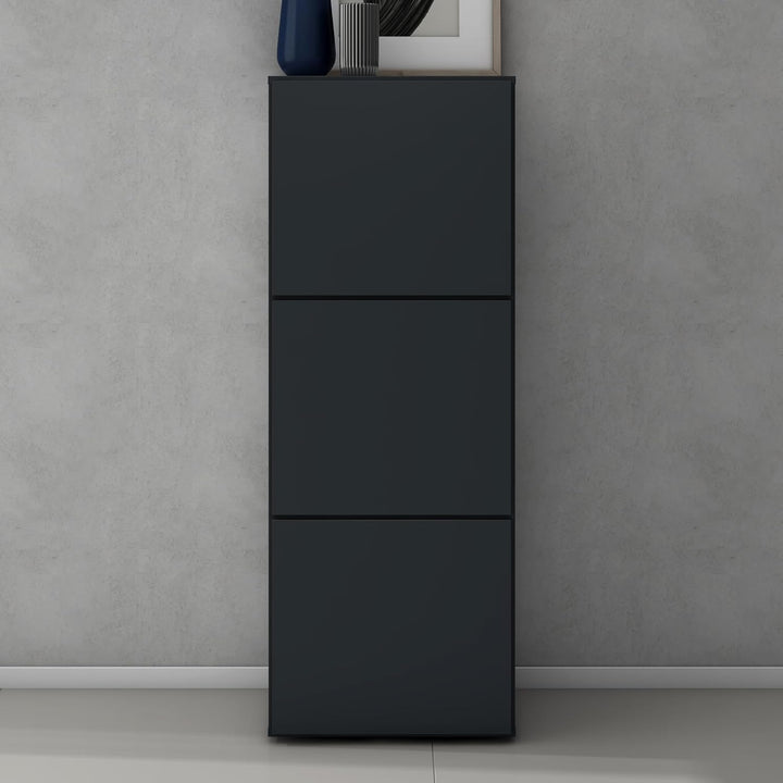 doporro Schuhschrank Schuhregal Schmal Schuhkommode 45 cm Schuhschrank in Anthrazit matt Holz Aufbew