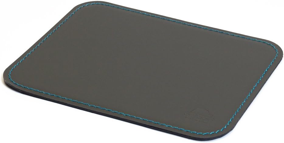 eglooh - Herms Deluxe - Mauspad aus Leder Anthrazit Grau cm 25x20 - Mousepad für Schreibtisch und Bü