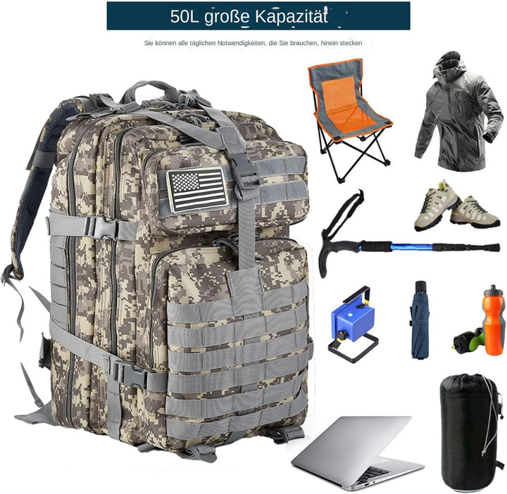 50L Strapazierfähiger Nylon Wasserdichter Angeln Jagdrucksack Outdoor Militär Rucksäcke Taktische Sp