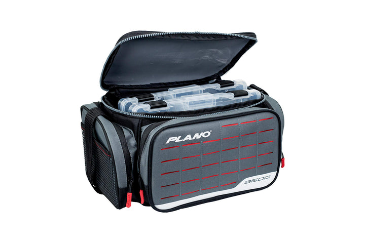 Plano Weekend Serie 3500 Softsider-Tackle-Tasche, Grauer Stoff, enthält 2 3500 Stowaway Storage Boxe