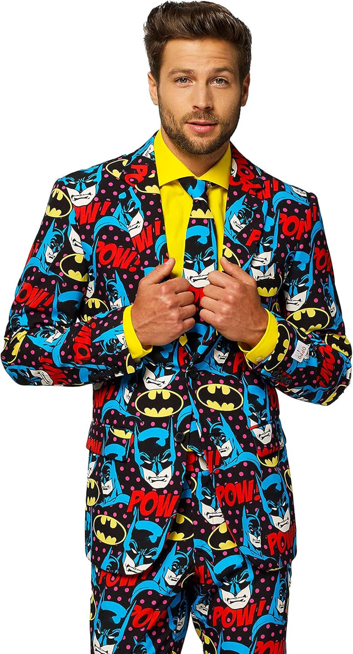OppoSuits Herren The Joker Kostüm - DC Comics Anzug - Slim Fit – Mit Krawatte 60 Mehrfarbig, 60 Mehr
