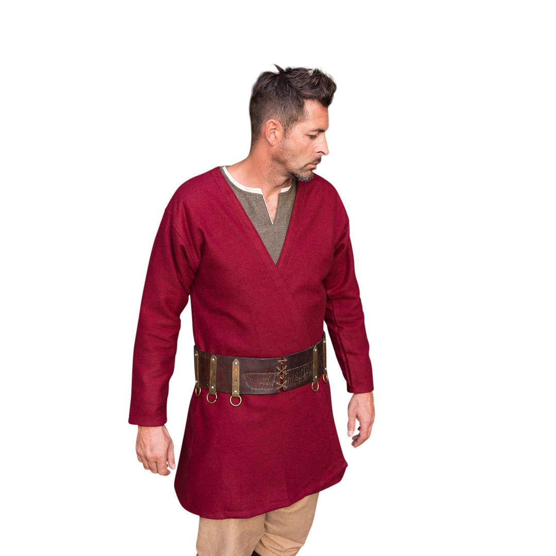 Burgschneider - Klappenrock Loki - Kleidung für Larp, Mittelalter, Cosplay und Fantasy, Rot S