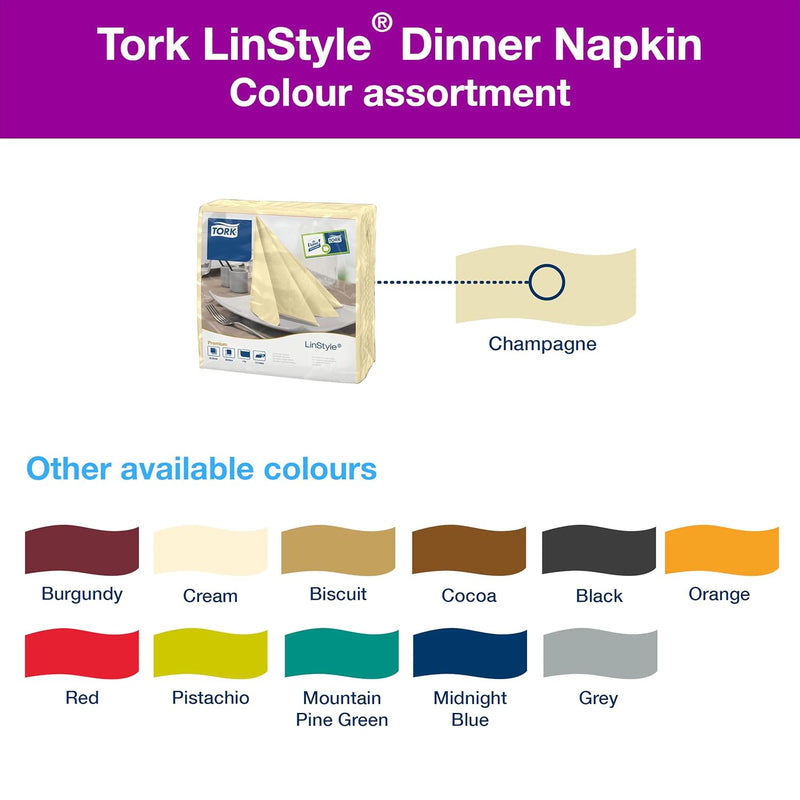 Tork 478712 Linstyle Premium Dinnerservietten Champagner / Servietten stoffähnlich und saugfähig / 1