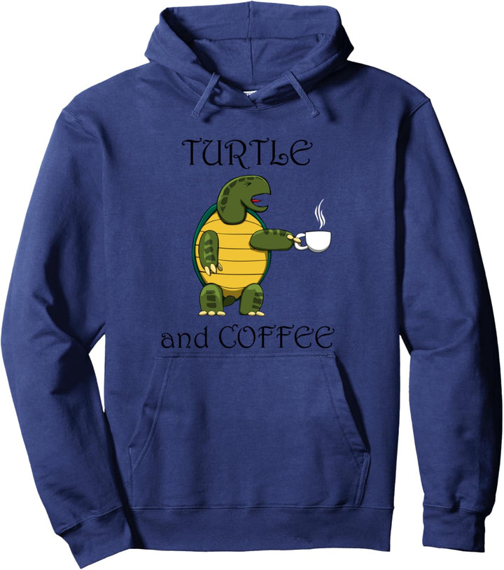 Niedliche Schildkröte braucht Kaffee Pullover Hoodie