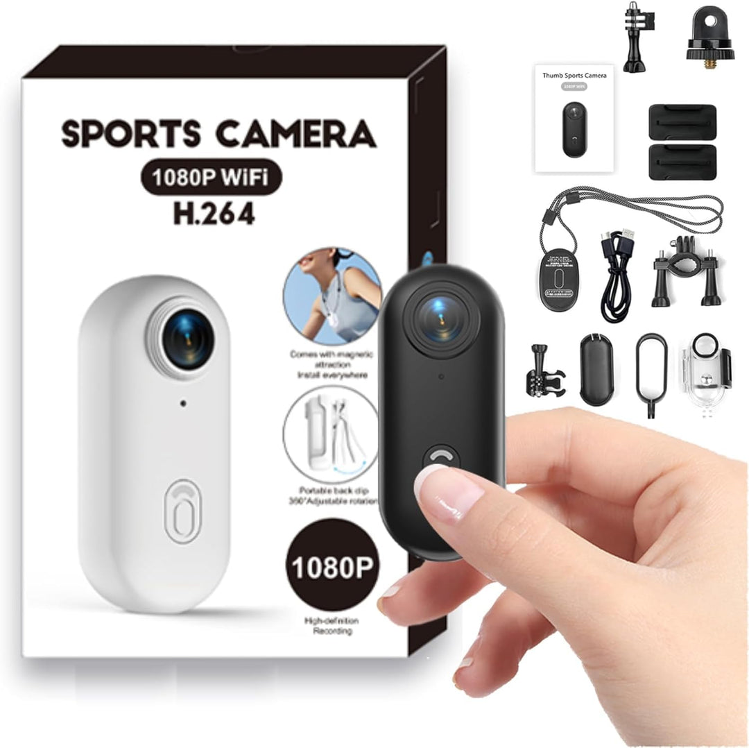Winnes Mini Action Cam 1080P WiFi Mini Daumenkamera 120° Weitwinkel Objektiv,Thumb Sports Camera IP6